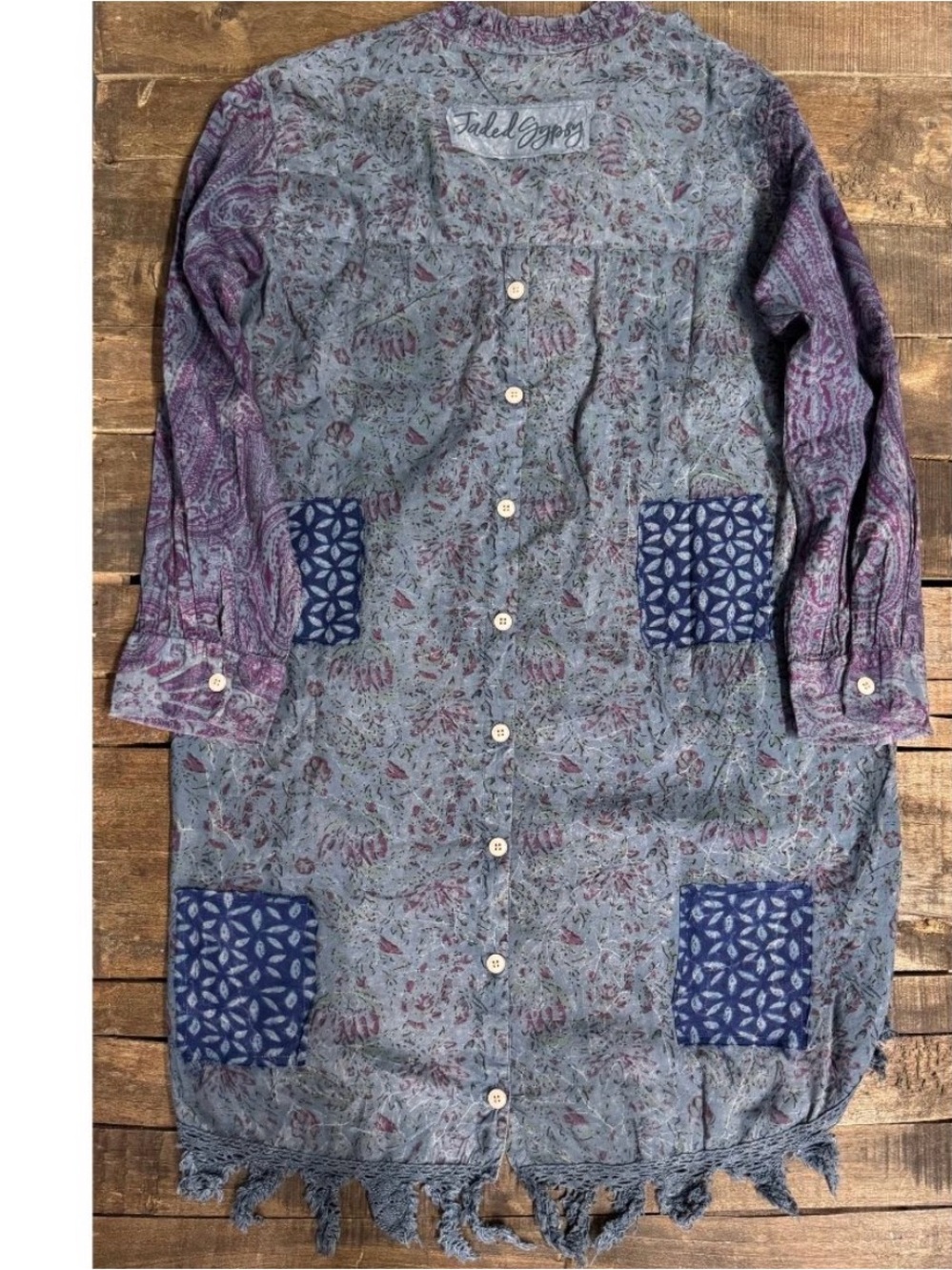 🔥BRAND NEW Moon Shade Jacket,Plum,Jaded Gypsy Hi Lo Top, Split Back - Picture 6 of 6